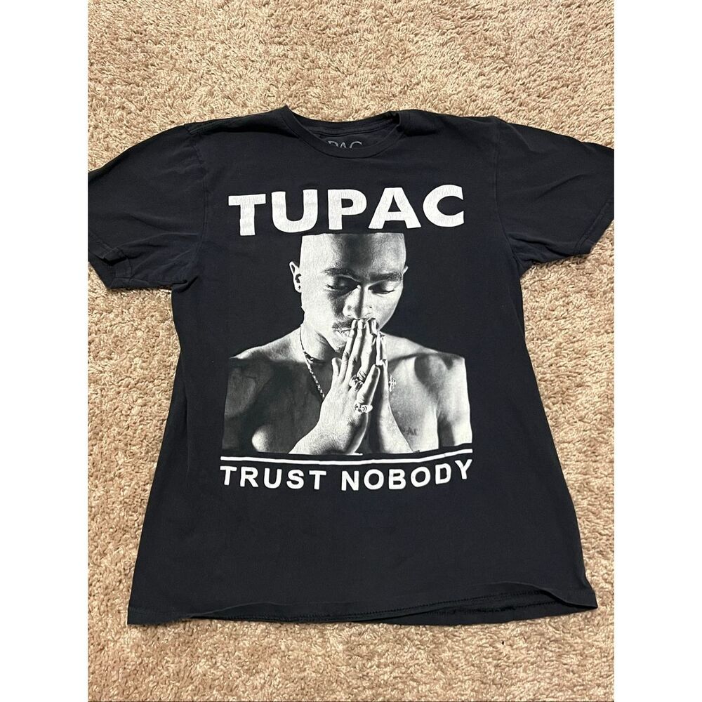 Tupac Shakur Graphic T-Shirt Black Short Sleeve Adult Small